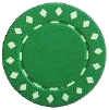 Green poker chip. Green poker chip